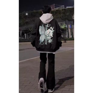 美式复古花卉棒球服外套男春秋季新款潮牌高街设计感小众飞行夹克
