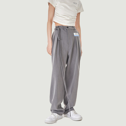 nnova灰色西装裤宽松休闲