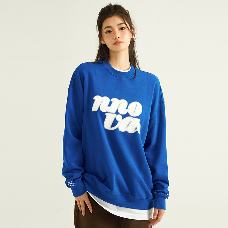 国潮潮印花嘻哈情侣长袖圆领卫衣