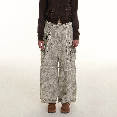 浅迷彩毛边工装裤NNOVA