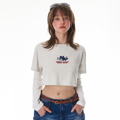 NNOVA23SU宽松高腰印花短袖