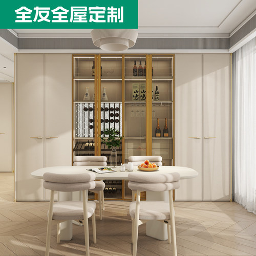 全友餐边柜一体靠墙定做