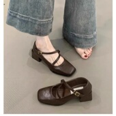 感气质高跟鞋 春季 晚晚风玛丽0201k 粗跟单鞋 2026夏新款 女皮鞋 法式