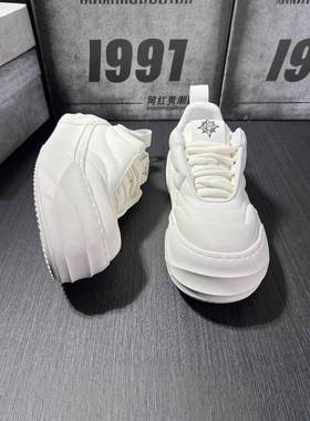 细节恰到好处Minimalism Aquaman大头简约小白鞋男内增高厚底显高