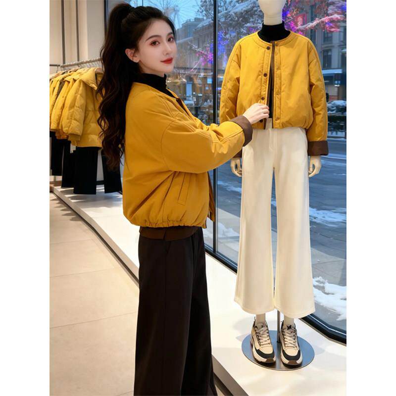 欧洲站棉服外套女2025秋冬新款韩版休闲宽松夹棉轻薄短款棉袄上衣