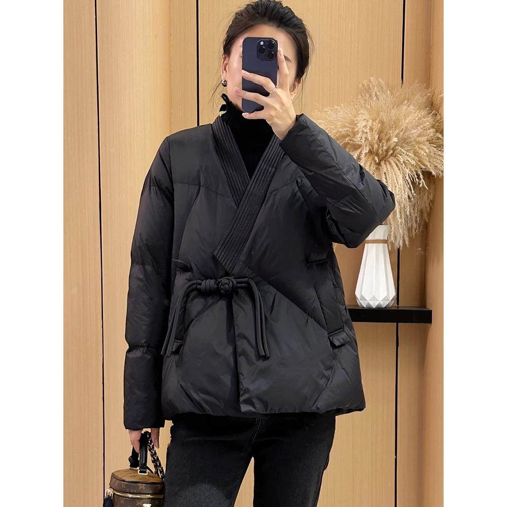 欧洲站宽松气质V领黑色高级感外套女2025年冬季新款夹棉棉衣棉服,女装/女士精品,棉衣/棉服,淘宝优惠券,粉丝福利购,淘宝优惠卷