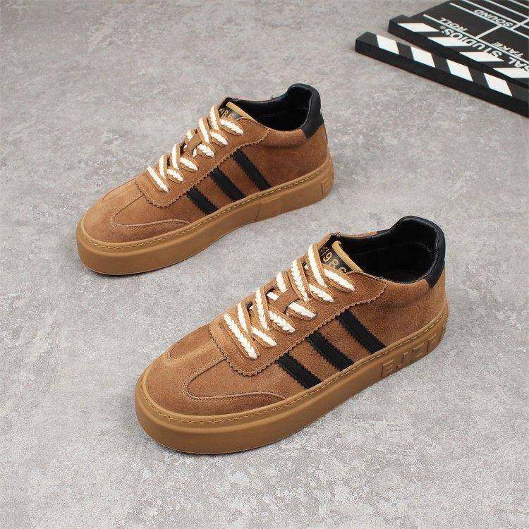 秋冬新款磨砂皮时尚休闲厚底板鞋加绒三道杠软底轻便舒适潮流男鞋,流行男鞋,时尚休闲鞋,淘宝优惠券,粉丝福利购,淘宝优惠卷