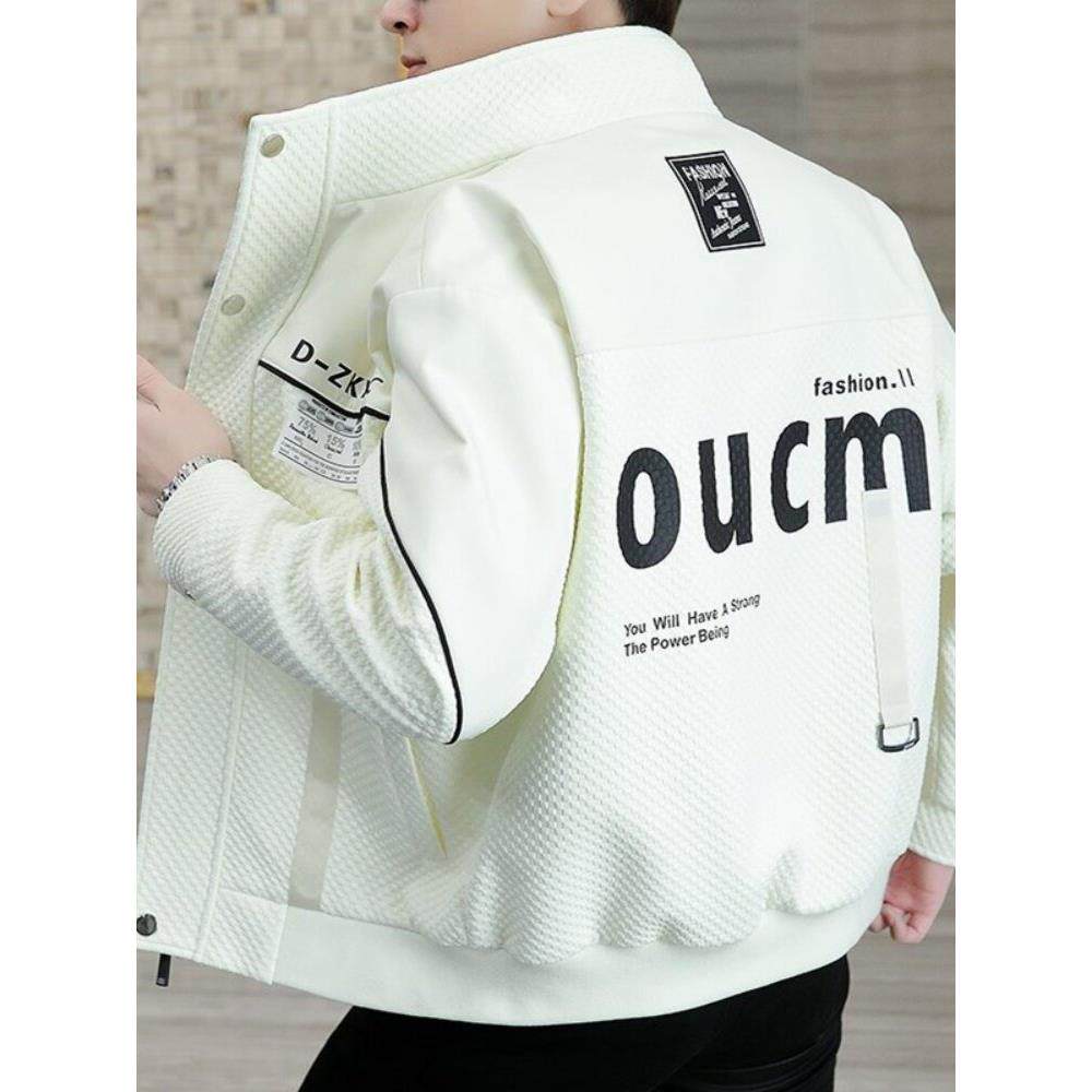 潮牌立领外套男士春秋季时尚新款高级感休闲韩版潮流痞帅男装夹克