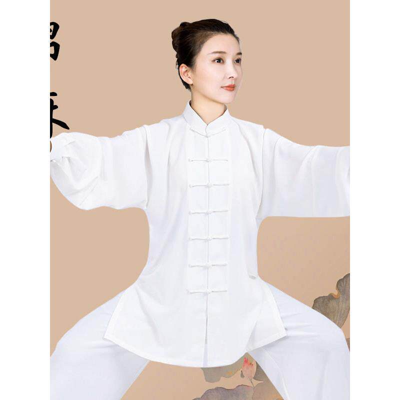 香港太极服女新款透气棉麻武术表演太极拳练功服男八段锦春夏套装