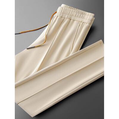 PALM CITY秋季高端垂顺百搭纯色运动裤男太空棉男直筒卫裤休闲裤