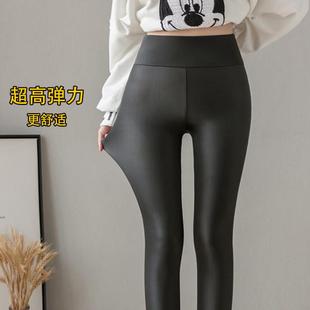 大码加长加绒加厚皮裤女真皮高腰外穿哑光2025秋冬紧身显瘦小脚裤