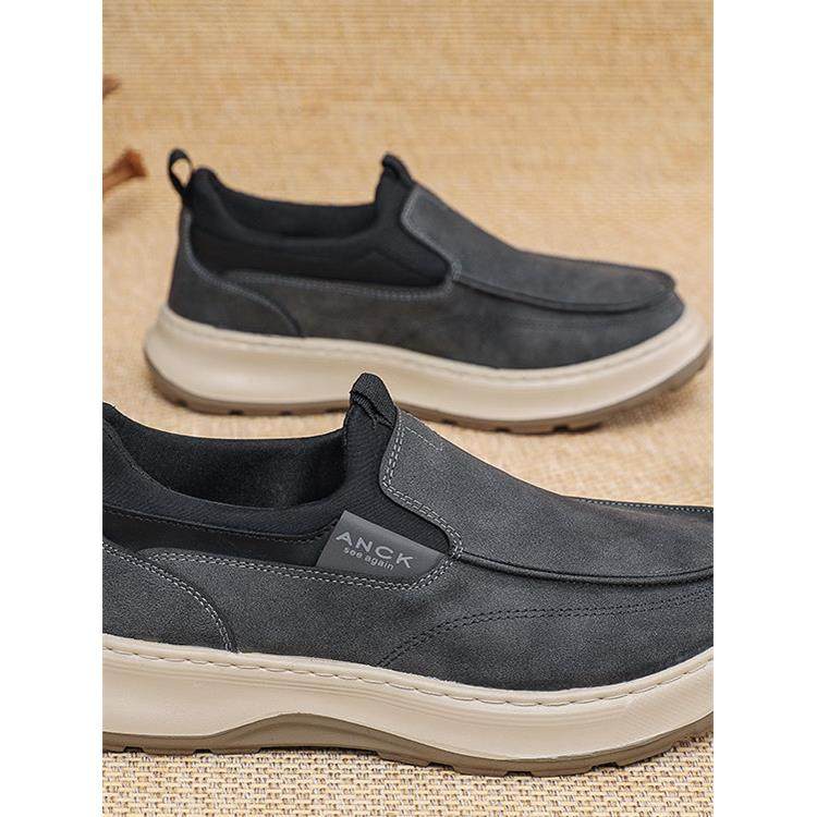 百搭老北京布鞋男舒适透气一脚蹬休闲皮面爸爸鞋男生防滑软底男鞋,流行男鞋,休闲皮鞋,淘宝优惠券,粉丝福利购,淘宝优惠卷