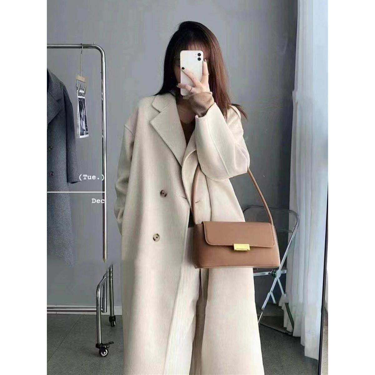 欧洲站2025新款高级感羊毛羊绒大衣女韩系赫本风毛呢外套加厚呢子,女装/女士精品,毛呢外套,淘宝优惠券,粉丝福利购,淘宝优惠卷