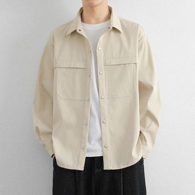 MAROLIO~高端衬衫式外套男秋季潮流休闲帅气宽松夹克男款长袖上衣