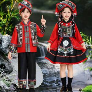 新款儿童广西壮族三月三舞蹈瑶族