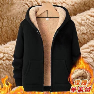 北极绒羊羔毛卫衣男秋冬季 加厚加绒宽松韩版 潮流休闲连帽开衫