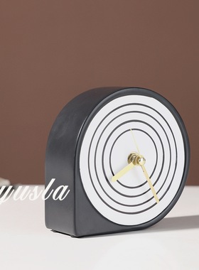 简约样板间儿童书房台钟时钟表摆件售楼部客厅座钟电视柜软装饰品