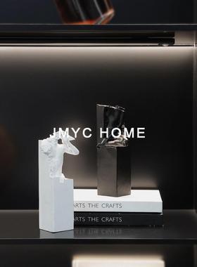 北欧现代创意办公室书房书挡饰品书柜客厅酒柜样板房间桌面摆件