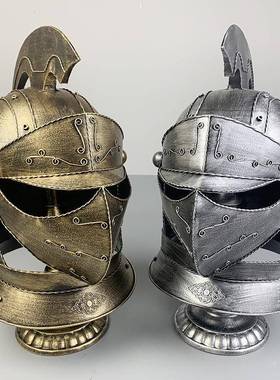 复古件铁艺装饰头盔摆中工世纪盔甲勇士1911模型手制作酒吧影道摄