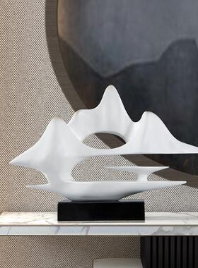 新中式抽象云山摆件售楼处雕塑客厅电视柜玄关柜办公室书柜装饰品