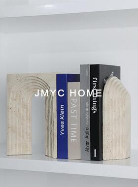 侘寂风创意书档书靠艺术摆件家居客厅电视柜样板间书房桌面装饰品