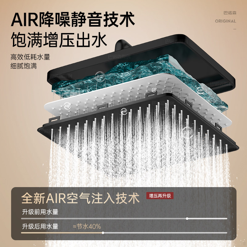 增压大花洒喷头顶喷淋浴头单头大面板加压淋雨超粗孔大出水莲蓬头