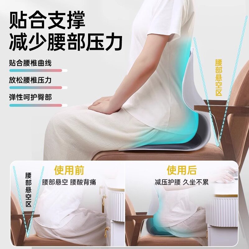 卓辰人体工学护腰坐垫办公室工位久坐腰部支撑拖靠背靠垫工厂图片