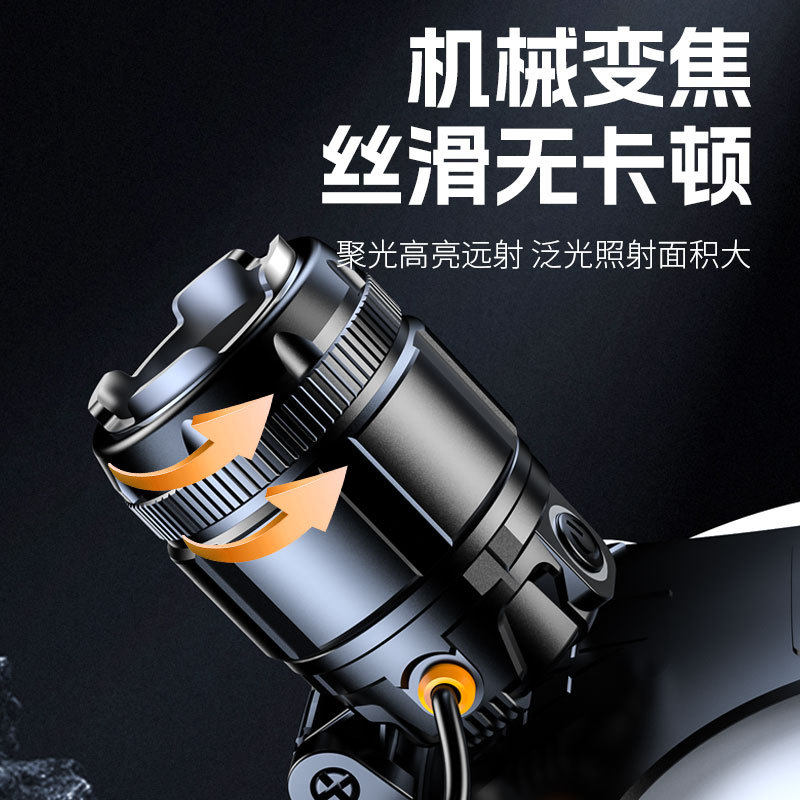 充电头戴式电筒长续航感应照明灯户外矿灯夜钓鱼家用强光头灯