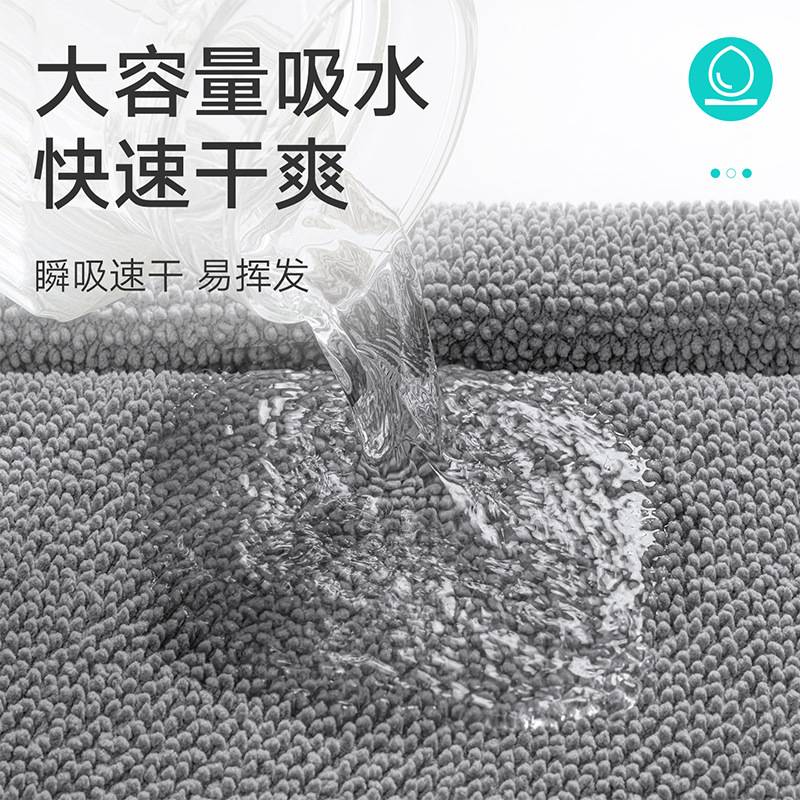大江浴室吸水速干地垫加厚雪尼尔厕所地毯门垫卫浴卫生间门口脚垫