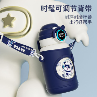 智能316儿童保温杯吸管杯儿童水杯可爱卡通不锈钢杯子儿童壶