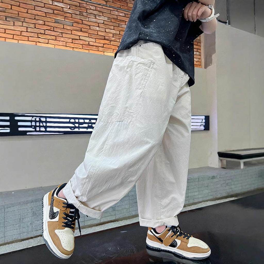 男童夏装裤子 新款儿童防蚊裤 夏季薄款长裤 中大童白色休闲裤潮