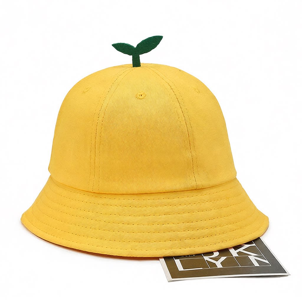 小黄帽幼儿园儿童渔夫帽丸子小学生防晒遮阳太阳帽子夏