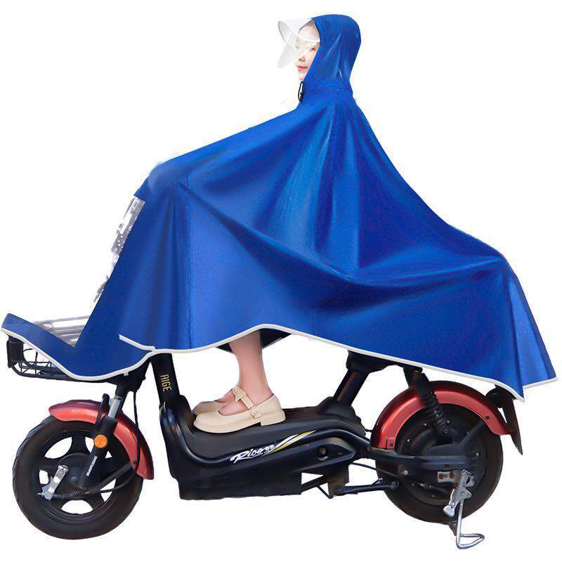 雨衣电动车自行车单人男女士面罩成人加厚加大防暴雨骑行雨披雨具