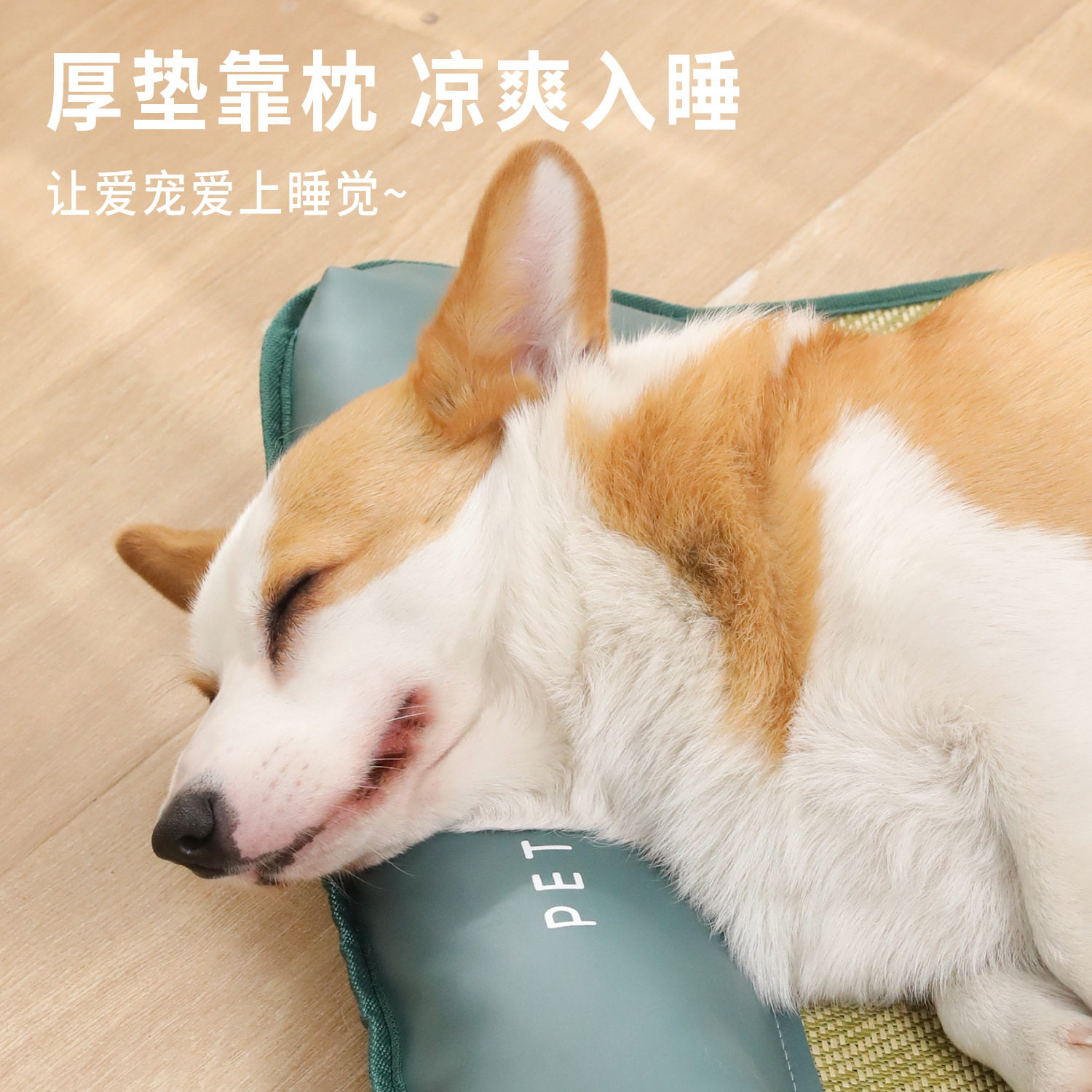 Z狗狗凉席夏季宠物冰垫涤纶超矩形枕头凉席垫猫咪降温藤席靠枕睡