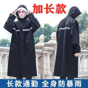 连体防水衣雨服风衣式 雨衣长款 全身防暴雨成人帆布户外一体男士
