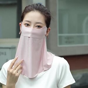 无痕防晒面罩遮脸女夏季护颈一体防紫外线透气护全脸口罩遮阳防风