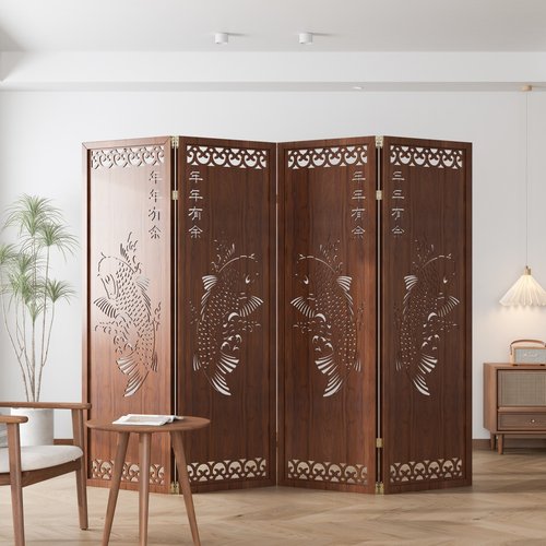 新式屏风隔断房间分割隔板装饰背景墙国风办公室可移动折叠遮挡板