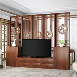 新中式多功能屏风隔断玄关柜电视柜组合套装简约小户型地柜收纳柜