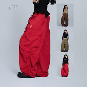 裤 CV新广场舞潮牌 嘻哈宽松百搭直筒长裤 工装 抽褶工装 跳舞时尚