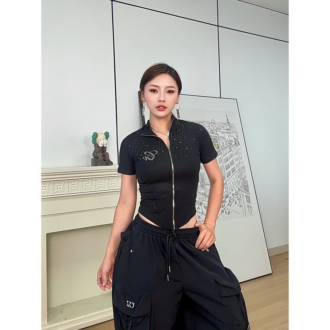 [夏季收官]CV舞蹈潮牌迷幻渐变星空上衣女款时尚休闲舒适透气半袖