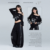 运动裤 CV新广场舞潮牌新款 长袖 宽松时尚 哥特套装 跳舞宽松罩衫