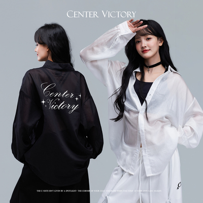 CV舞蹈潮牌“天丝微透”柔软跳舞宽松衬衣简约美式百搭服装