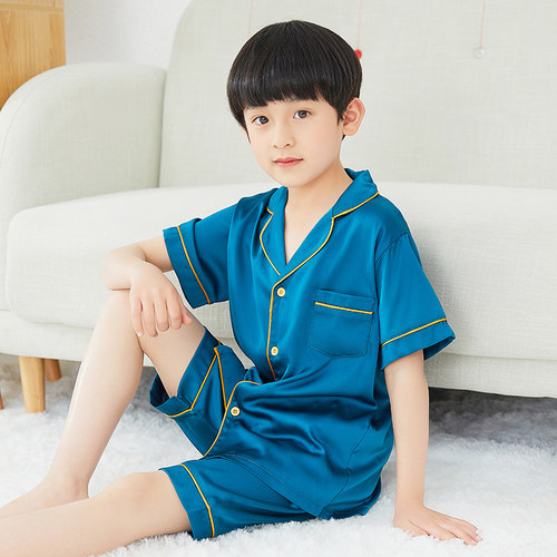 男童冰丝睡衣夏季薄款宝宝