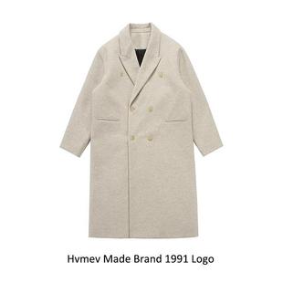 过膝毛呢大衣男宽松情侣百搭保暖外套 秋冬高级感长款 Hvmev Made