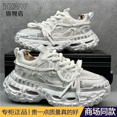高端老爹鞋男小众设计2025秋冬新款厚底增高鞋复古做旧休闲运动鞋