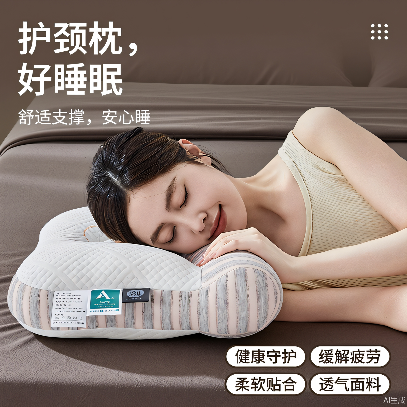 7A反牵引护颈椎枕头枕芯助睡眠情侣学生成人家用一对装抗菌不塌陷