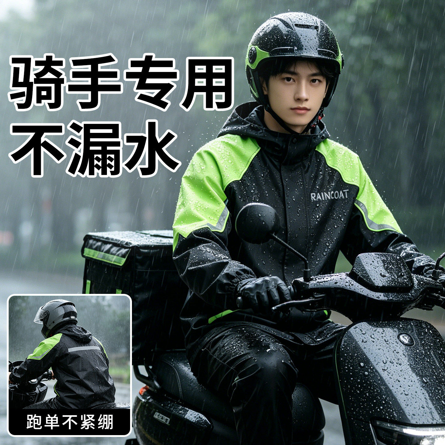 分体式雨衣摩托车骑行外卖骑手服防暴雨加厚透气夏季套装男款外穿