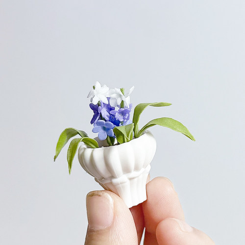 迷你粘土花模型 娃娃屋摆件小花卉植物微缩食玩拍摄场景道具配件