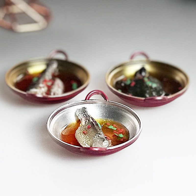 微缩食玩场景配件迷你干锅模型小人国摆件厨房道具娃屋 dollhouse