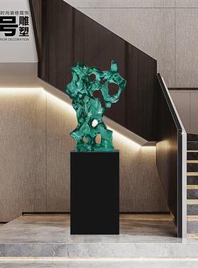 酒店大堂摆件透明树脂太湖石雕塑样板间玄关楼梯下装饰摆件艺术品